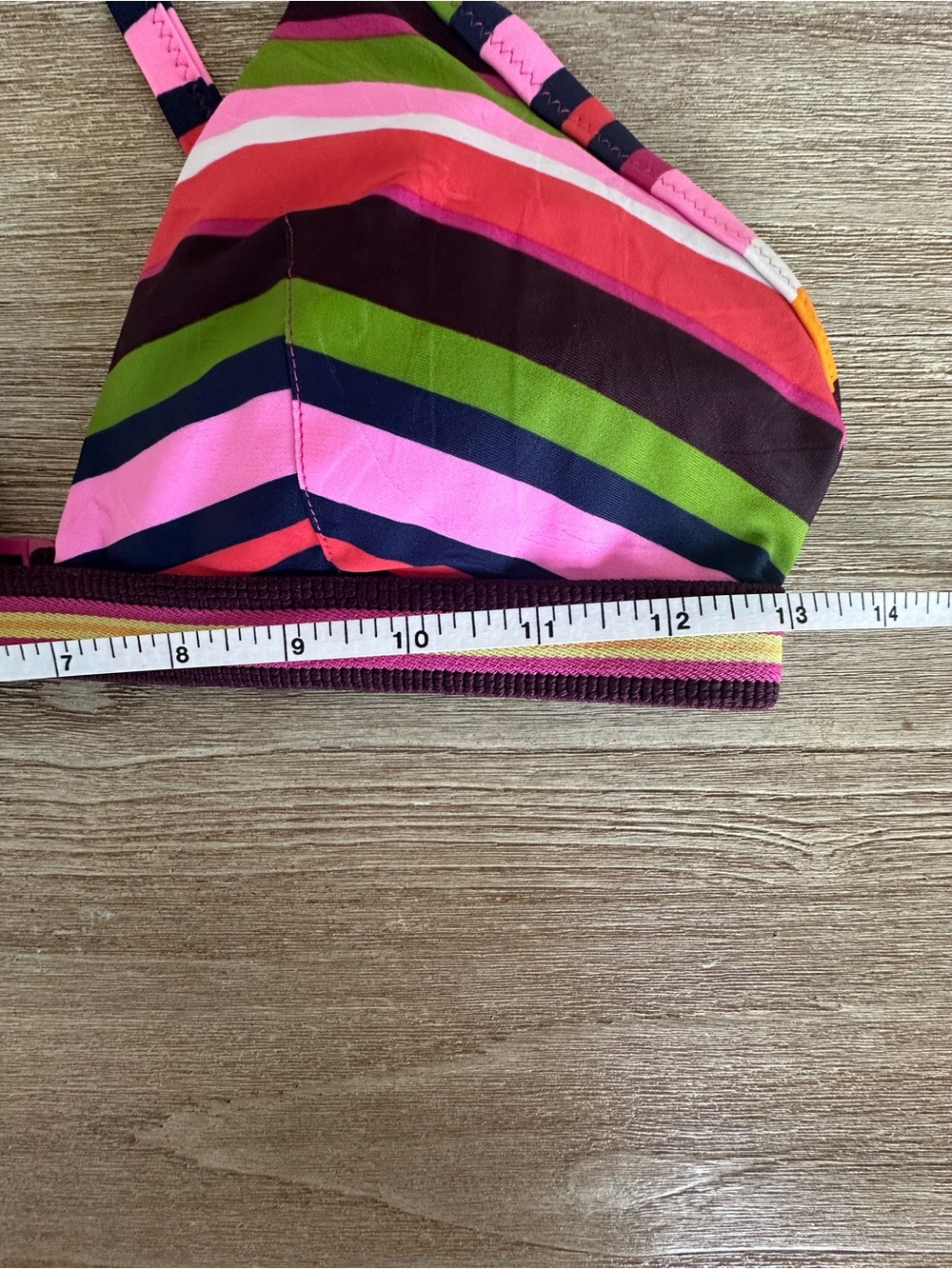 Aerie American Eagle Women's Multi Striped Triangle Bikini Swim Top Size M - Picture 5 of 6